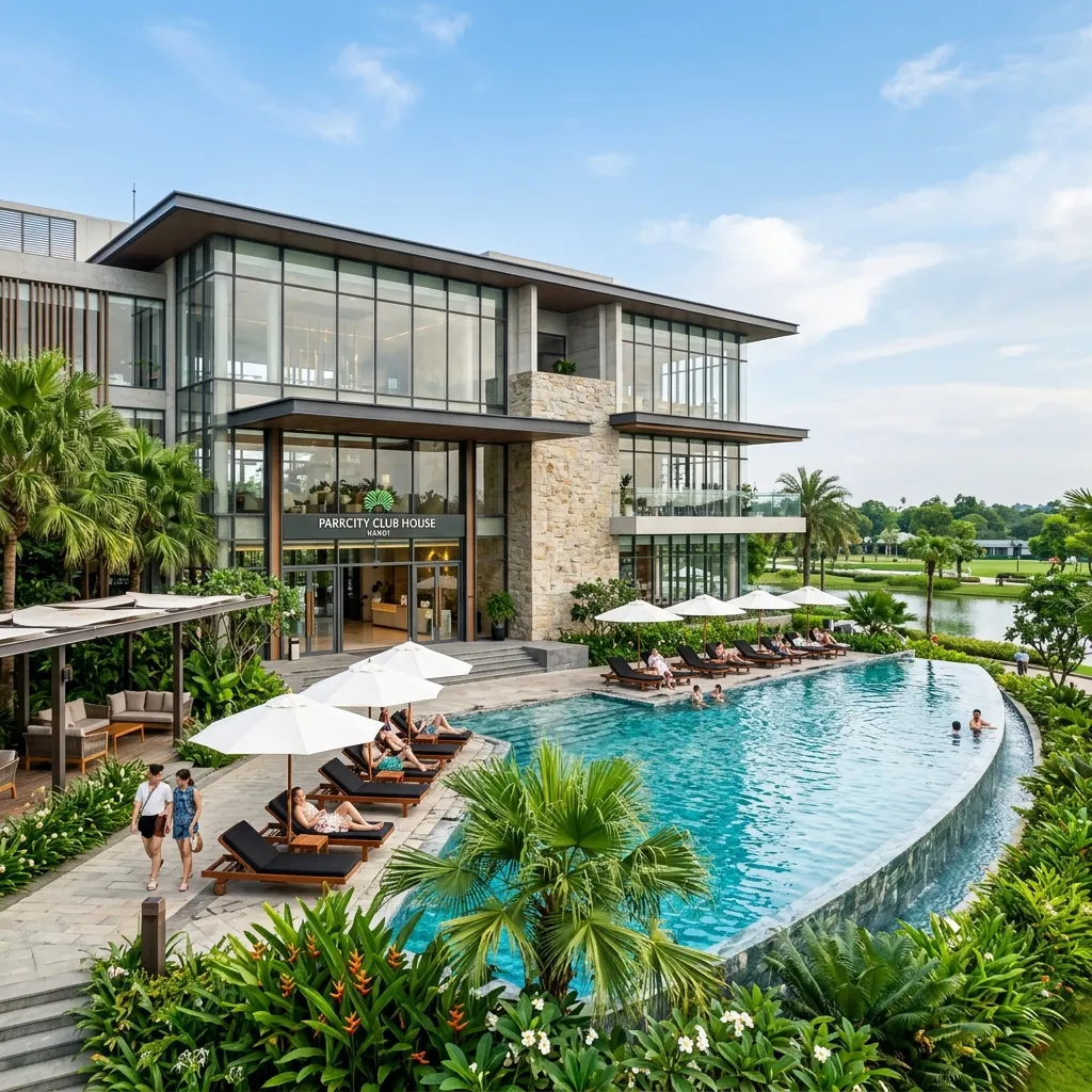 Tiện ích bể bơi và Club House tiêu chuẩn resort 5 sao tại dự án