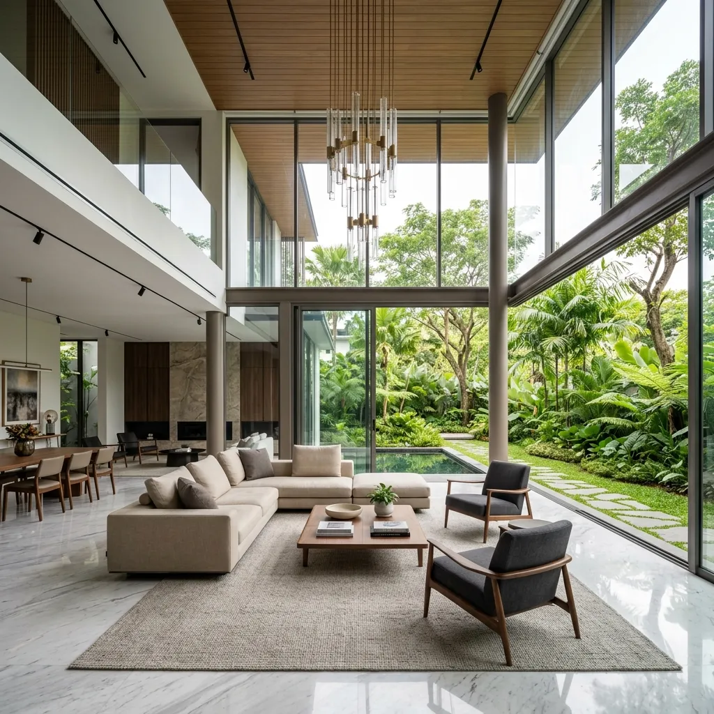 Không gian nội thất thông tầng sang trọng